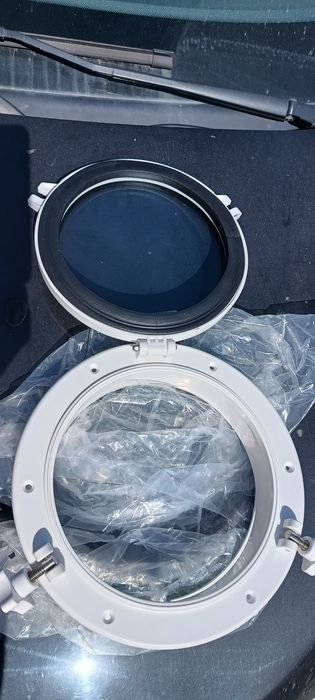 Hublou barca ,yacht Rotund Alb GAESHOW 26,5 CM