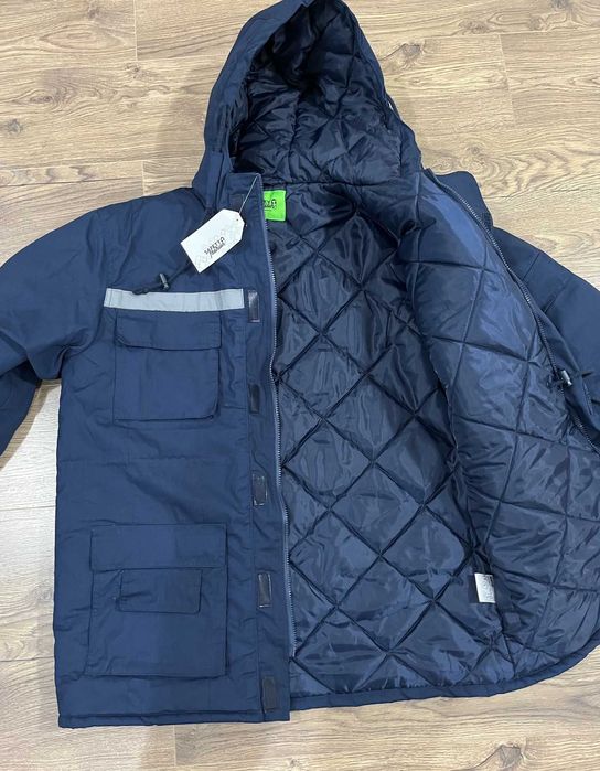 Geaca si vesta iarna marime L barbati albastru navy blue