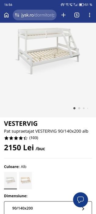 Vând pat supraetajat pentru copii cu saltele incluse