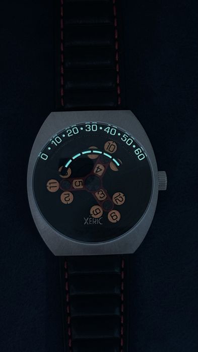 Мъжки часовник Xeric Scrambler Silver Black Red Wandering hour