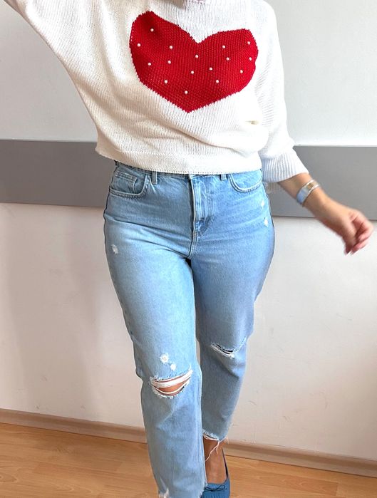 Zara denim деним 29/30номер  & heart blouse