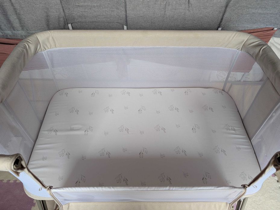 Бебешко легло Lionelo Luna 2 в 1 Beige Sand с матрак