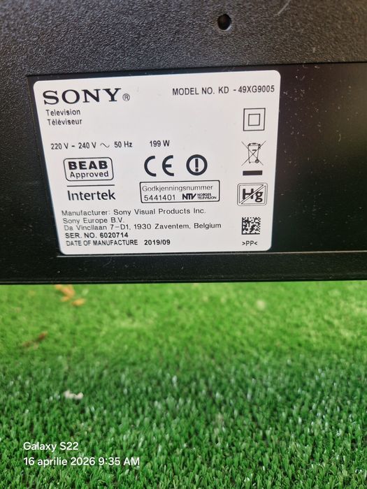 Placa baza tv sony model  KD -49xg9005