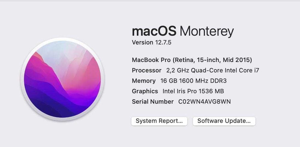 Macbook pro 2016 256 gb