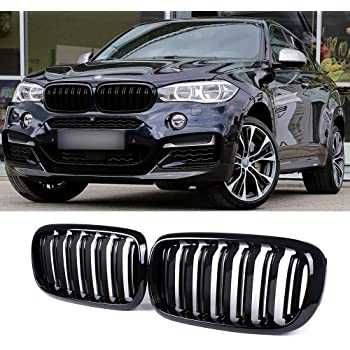 Negru Lucios Grile Nari Duble M BMW X5 X6 F15 F16 F85 F86 CapaceOglinz