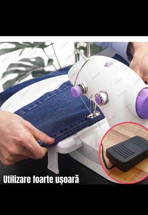 Masina de cusut portabila cu pedala