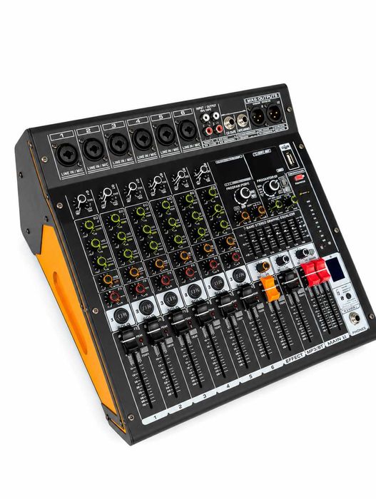 Mixer audio 2 x 450W 6 canale KTN6 Stereo canal 16 Efecte DSP cu amplificator Bluetooth USB Egalizator