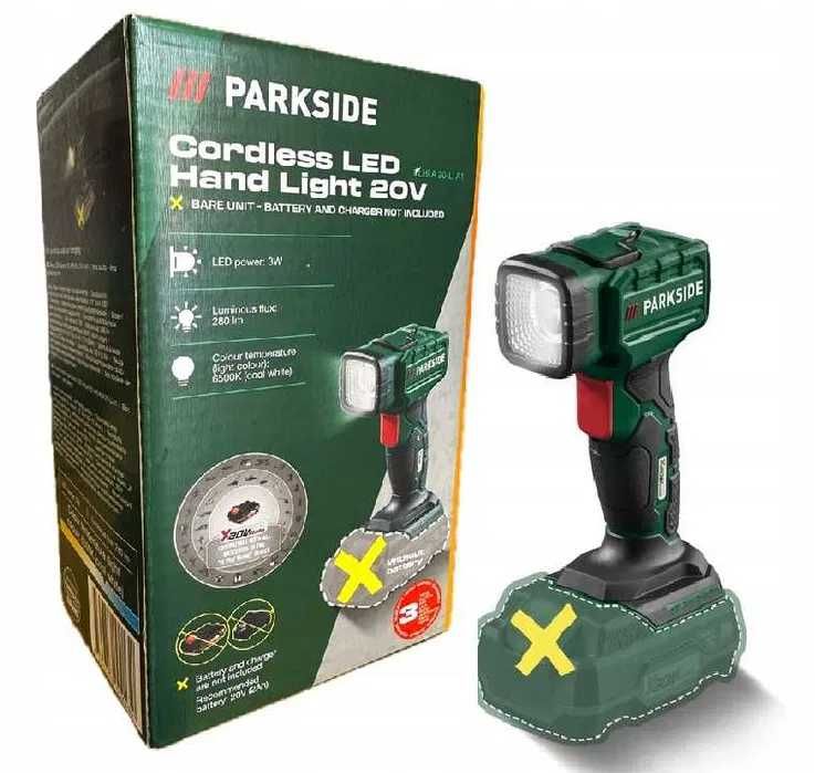 Lampa de lucru, lanterna Parkside acumulator 20v