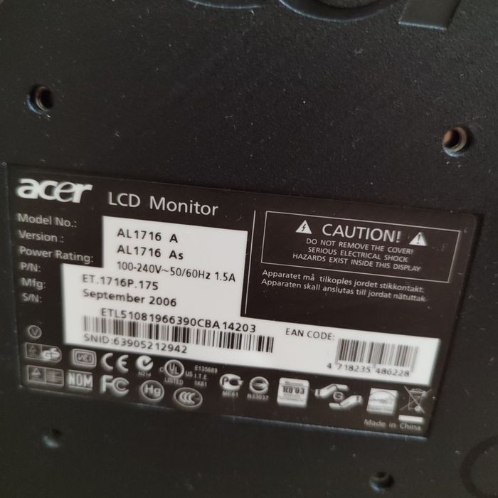 Монитор acer рабочий