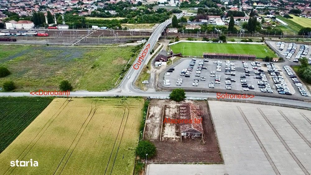 Teren de închiriat 2.950 mp cu Hală de 490 mp lângă pod Curtici