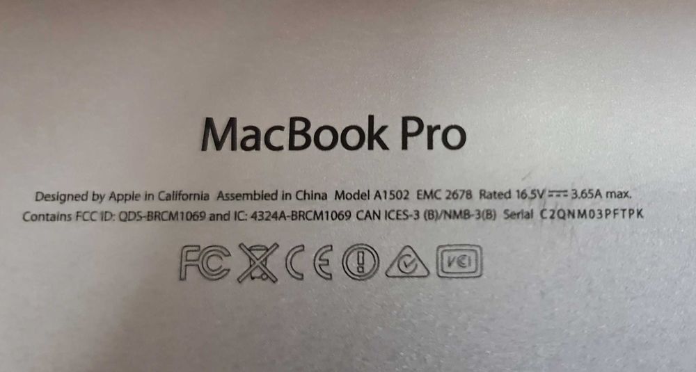 Macbook pro 13 (Retina, Late 2013)  SSD 512Gb