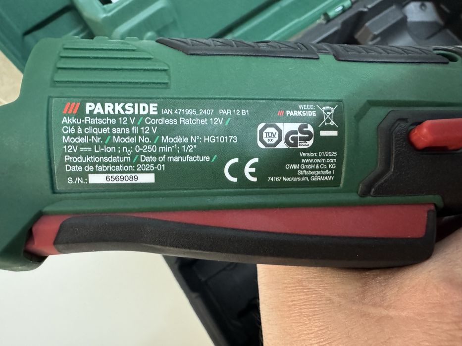 Cheie cu clichet Parkside 12 V