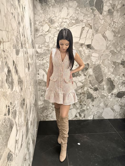 Топ Рокля розова букле