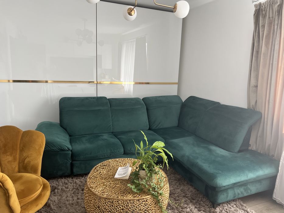 Colțar Lara extensibil culoare verde smarald