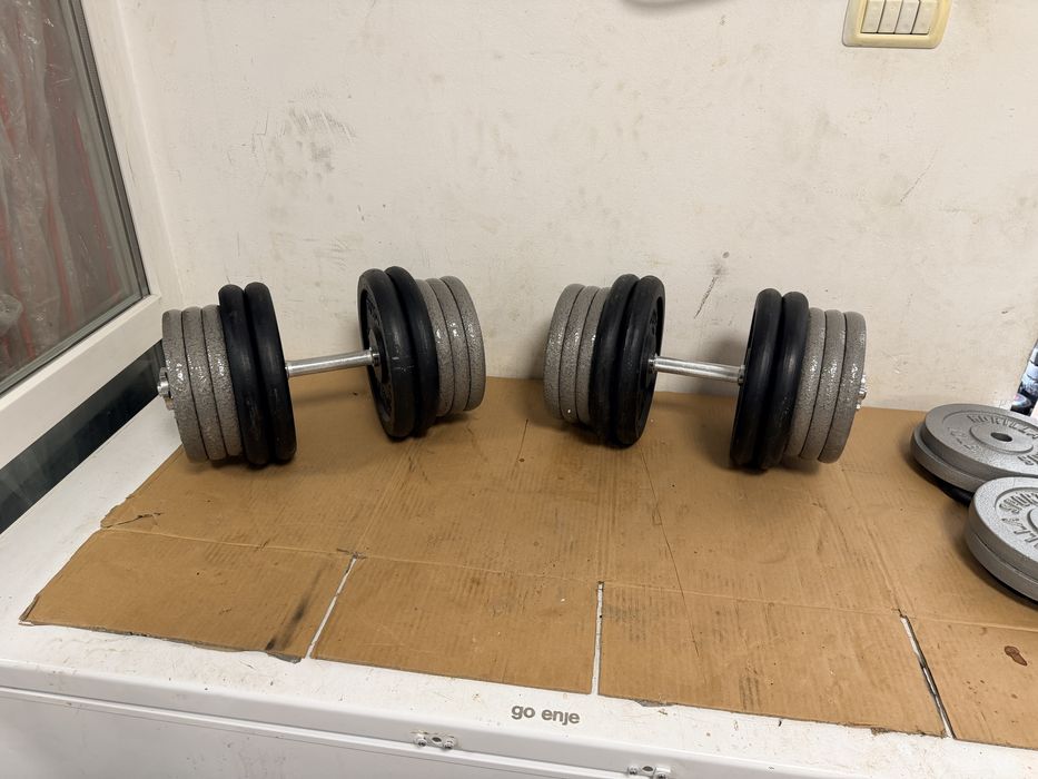 Set gantere reglabile noi 120 kg.  70 kg+70 kg=140 kg, pret 1500 lei