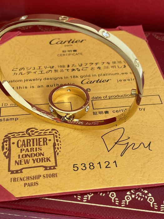 Brățară Cartier LOVE 17 Gold 750 Slim cu Diamante