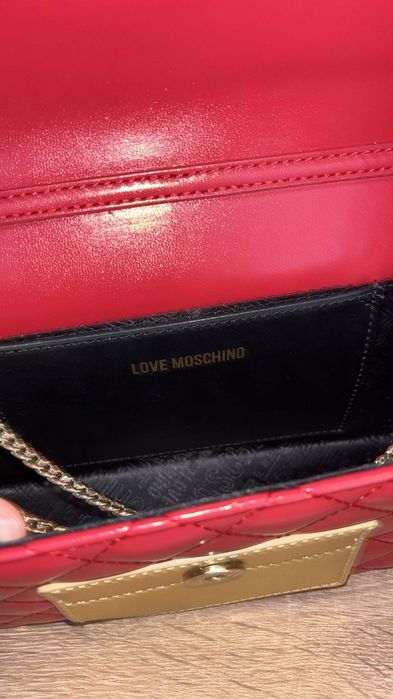 Geanta Love Moschino - Red & gold detail
