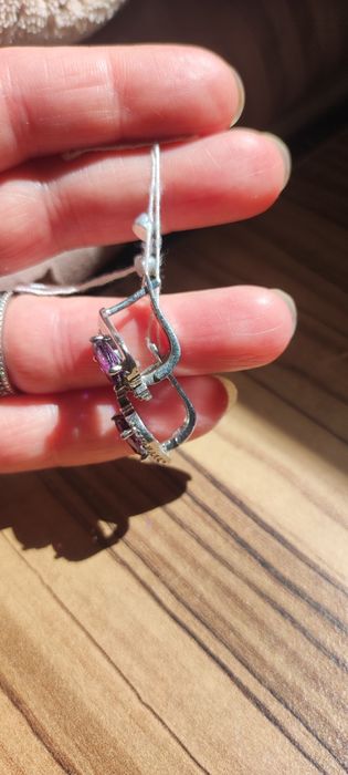 Серебряные сережки с цирконием