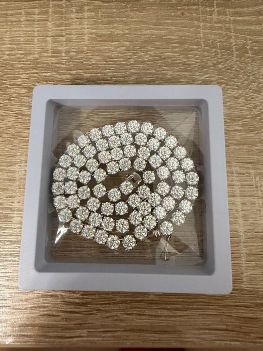 Moissanite Lant Argint 6mm 18inch