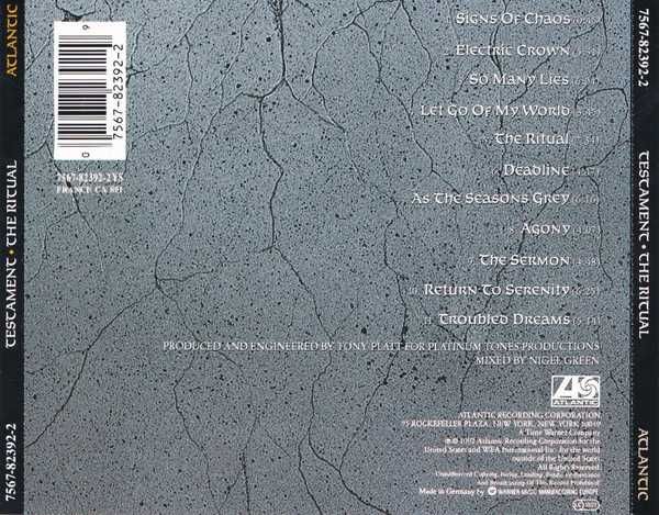 CD Testament - The Ritual 1992