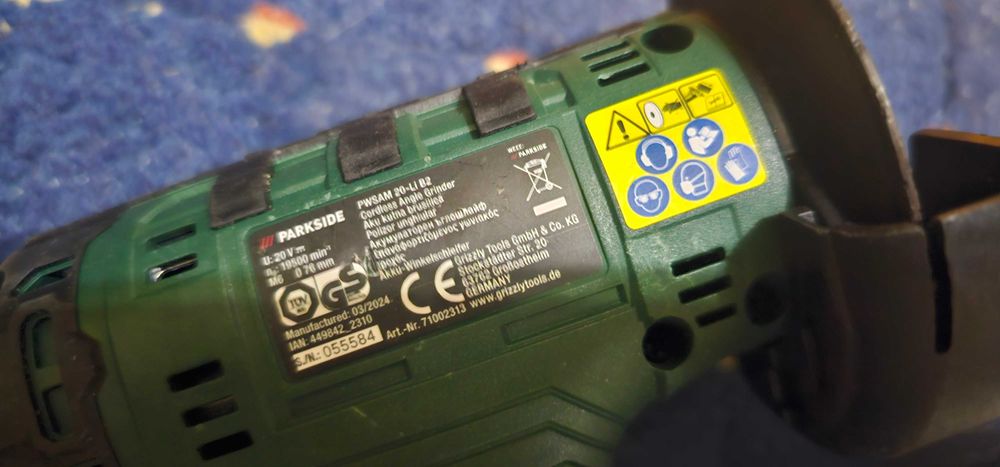 Polizor unghiular,  flex ParkSide, PWSAM 20-Li, 76mm