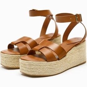 Sandale piele naturala Zara platforma