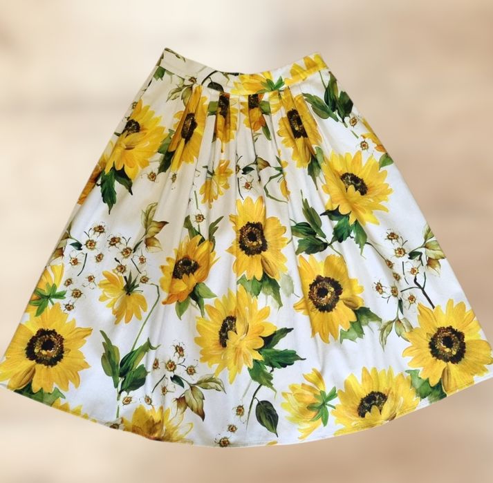 Fusta midi floarea soarelui Hallhuber