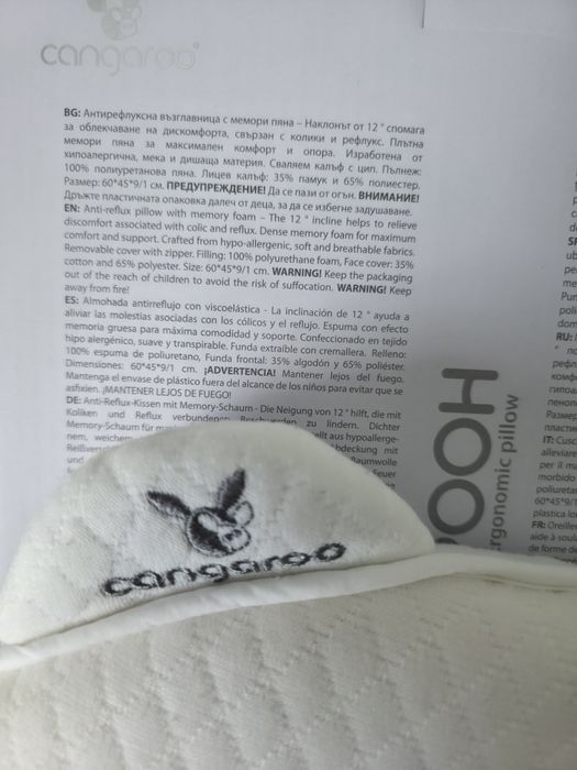 Антирефлуксна възглавница с мемори пяна