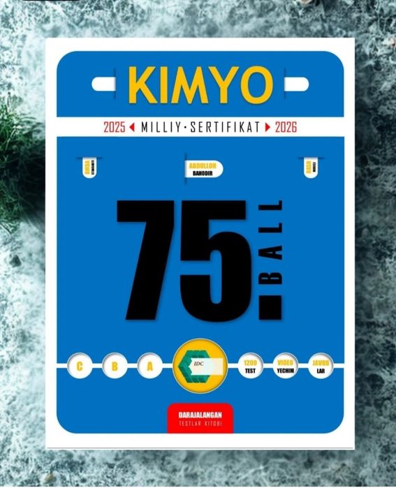 Доставка. Kimyo 2026 testlar to‘plami