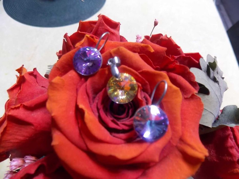 bijuterii argint set cercei+pandantiv si bratara/inel - 75 lei