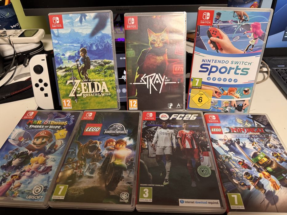 Nintendo switch oled + 10 игри