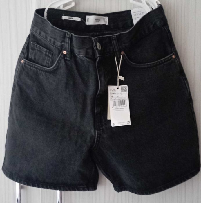 Къс дънков панталон Mango