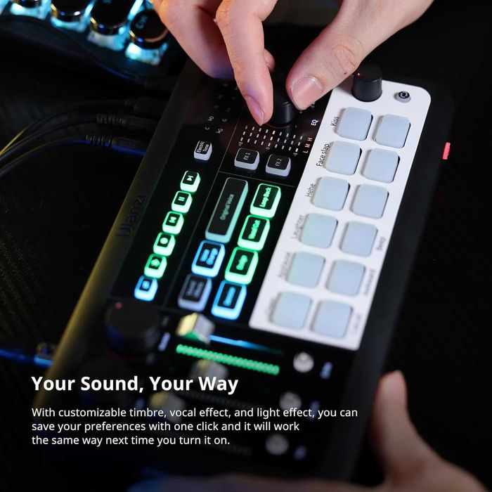 Mixer Audio Profesional ULANZI AX01/Control Total-Podcast/Streaming.