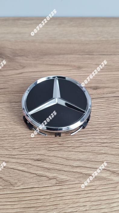 Капачки за джанти Mercedes 75мм черен мат комплект 4бр
