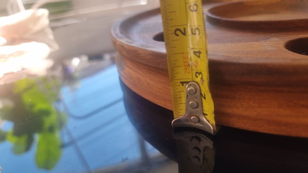 Комплект от дървен поднос и 6 бр. кристални чаши за ракия