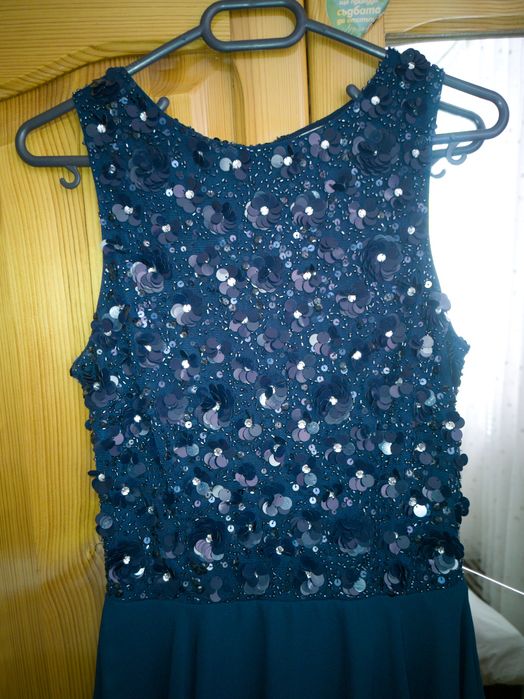 Стилна синя рокля