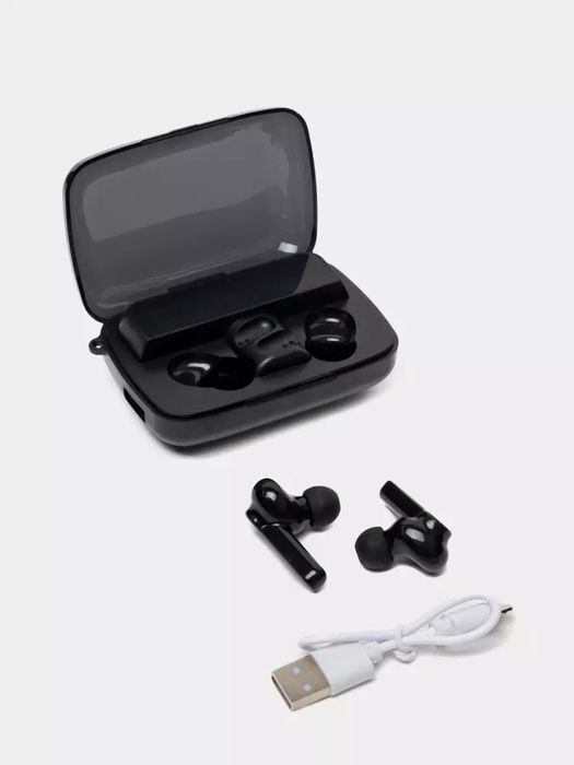 Simsiz quloqchinla M19 Powerbank bilan

- Chap va o'ng minigarniturala