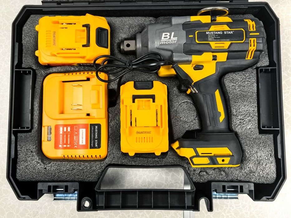 Cheie impact Brushless Mustang Star 2000Nm, 2 acumulatori, 3/4