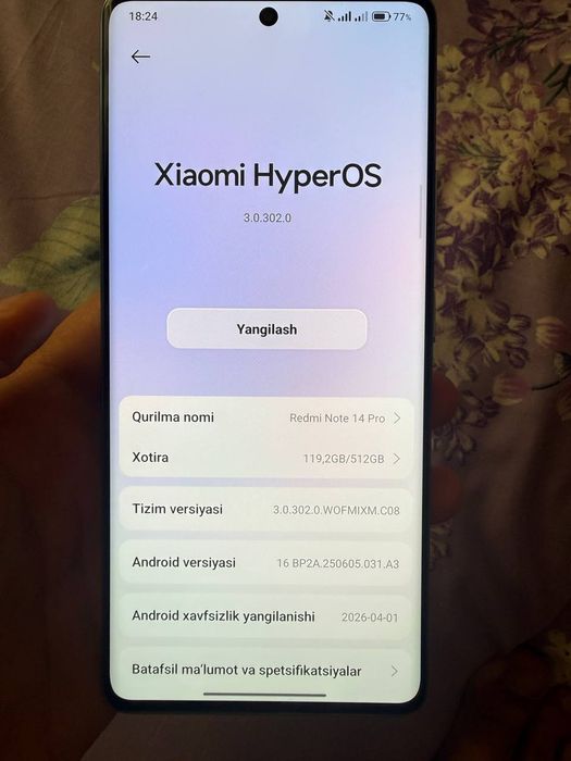 Redmi Note 14 pro 12+12 512 sotiladi