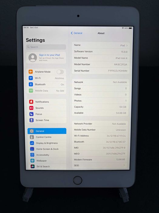 Apple iPad Mini 4 A1550 7.9' 64GB и 128 GB WiFi + Cellular - Перфектени