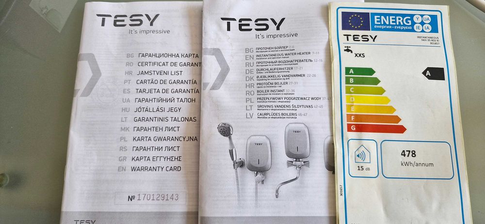 Проточен Бойлер Tesy IWH 35 X02 KI 3,5kW, със смесител