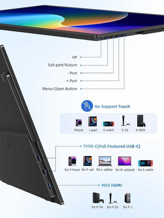 Портативный сенсорный монитор UPERFECT 15.6 FullHD Touchscreen