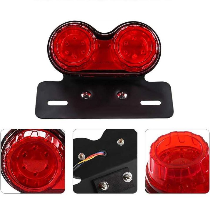 40 LED Стоп диоден за мотоциклет с вградени мигачи и стойка за номер.