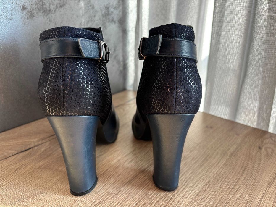 Тъмно сини кожени боти Massimo Zardi, 38