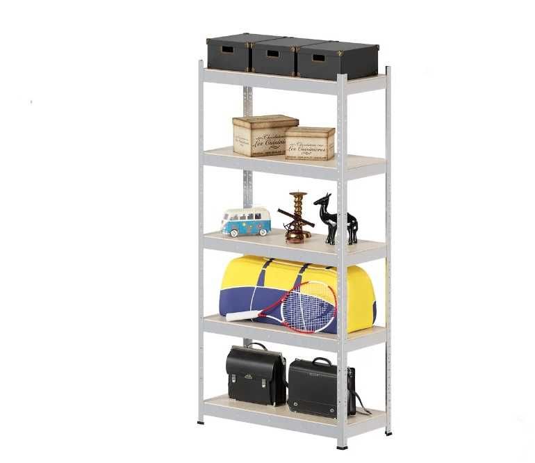 Стеллаж металлический  912 х 1824 х 400   5 полок МДФ, оцинкованный.