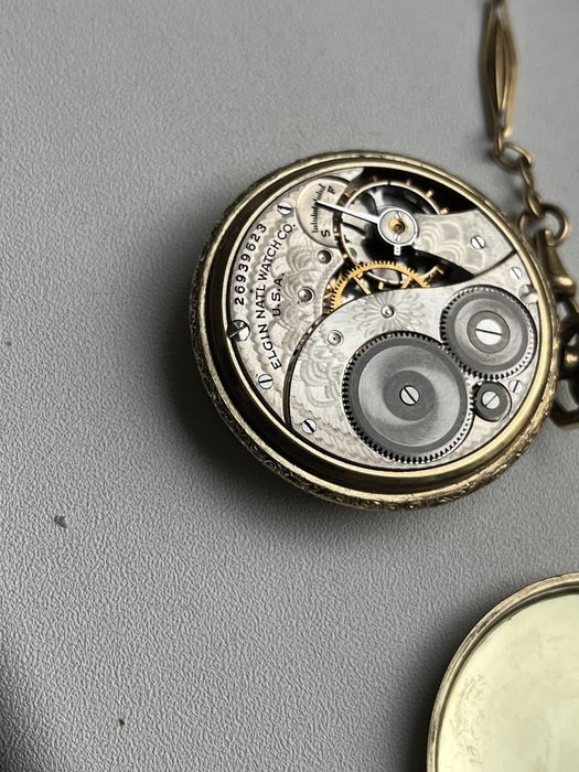 Ceas de buzunar mecanic Elgin gold filled (Omega,Tissot)