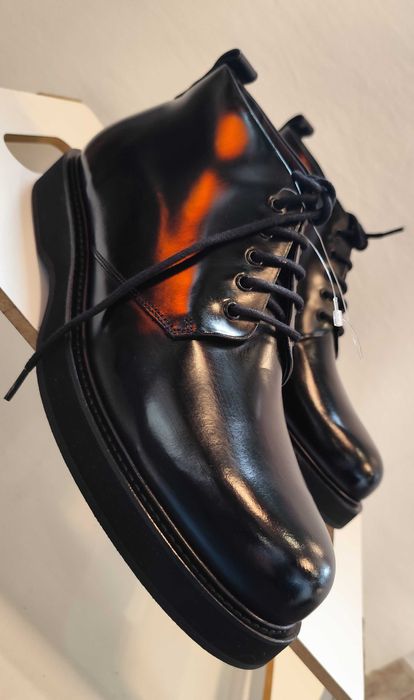 Ghete lace up 45 premium Massimo Dutti NOI piele naturala lucioasa