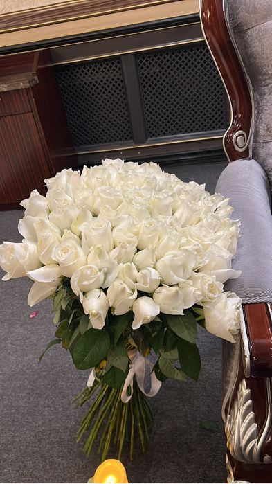 Ақ роза 75 шт.