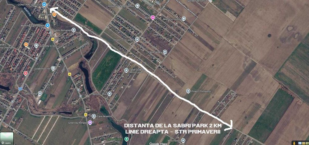 Teren 278 mp com Berceni, str Primaverii, la 2 km de Restaurant Sabri Park