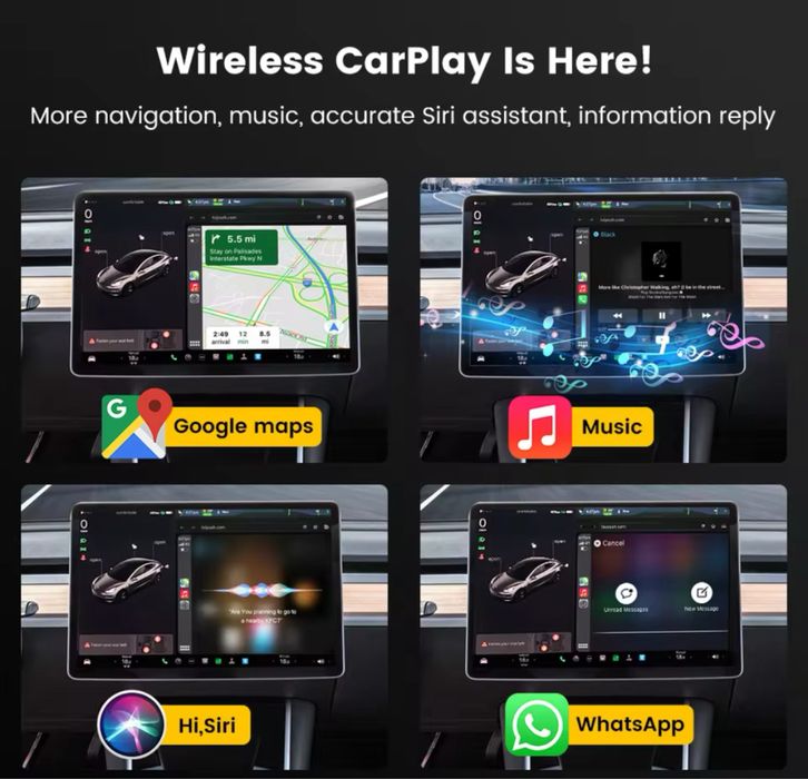 T2C Carlinkit Wireless CarPlay Adapter For TESLA cars